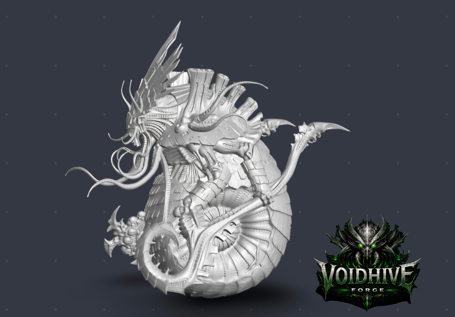 VoidHive Forge Helix Synapse Queen – Resin Alien Hive Leader, 200mm Collector Centrepiece