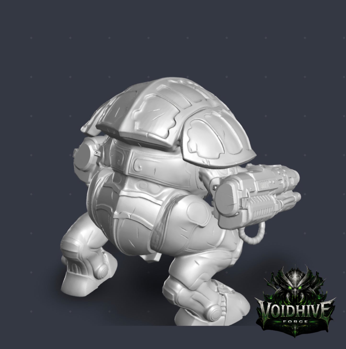 VoidHive Forge Alien evolved-Tank Creature Miniature – 45x35mm Base, 130mm Height – Large Sci-Fi miniture