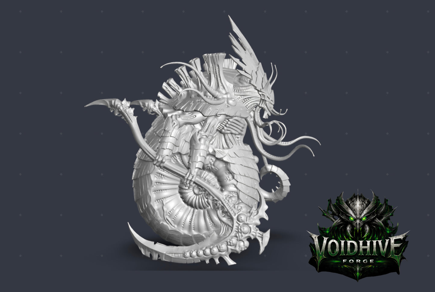 VoidHive Forge Helix Synapse Queen – Resin Alien Hive Leader, 200mm Collector Centrepiece
