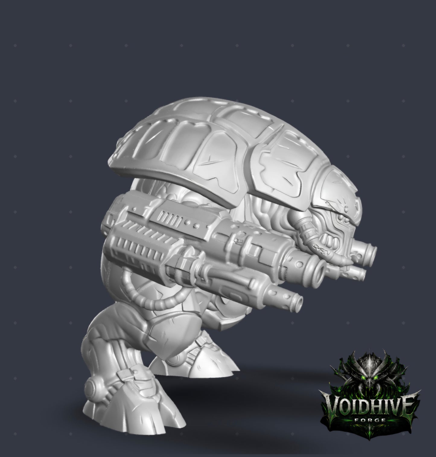 VoidHive Forge Alien evolved-Tank Creature Miniature – 45x35mm Base, 130mm Height – Large Sci-Fi miniture