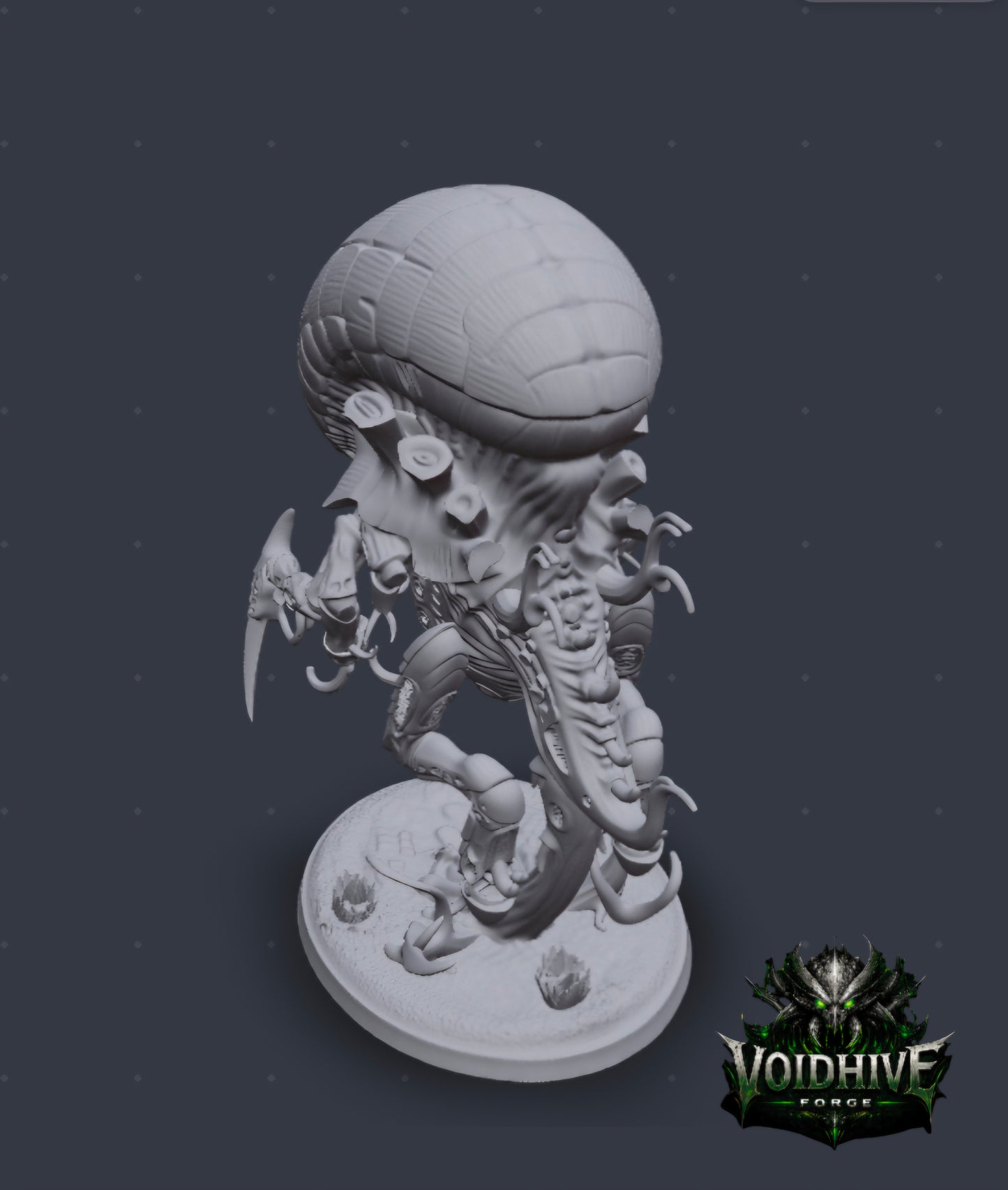 VoidHive Forge Neuro Warden Miniature – Alien Psychic Resin Model 80mm