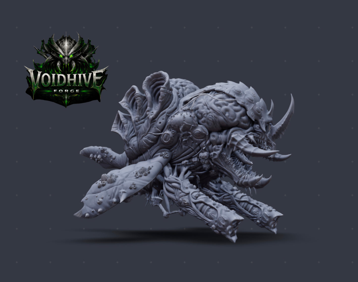 Gray fantasy creature model with 'Voidhive Force' logo in the corner