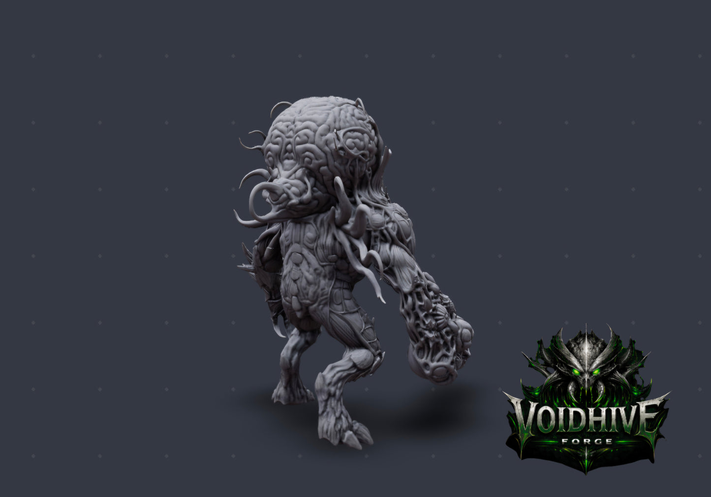 The Maw Ascendant 120mm resin centrepiece miniature by VoidHive Forge — front view, unpainted
