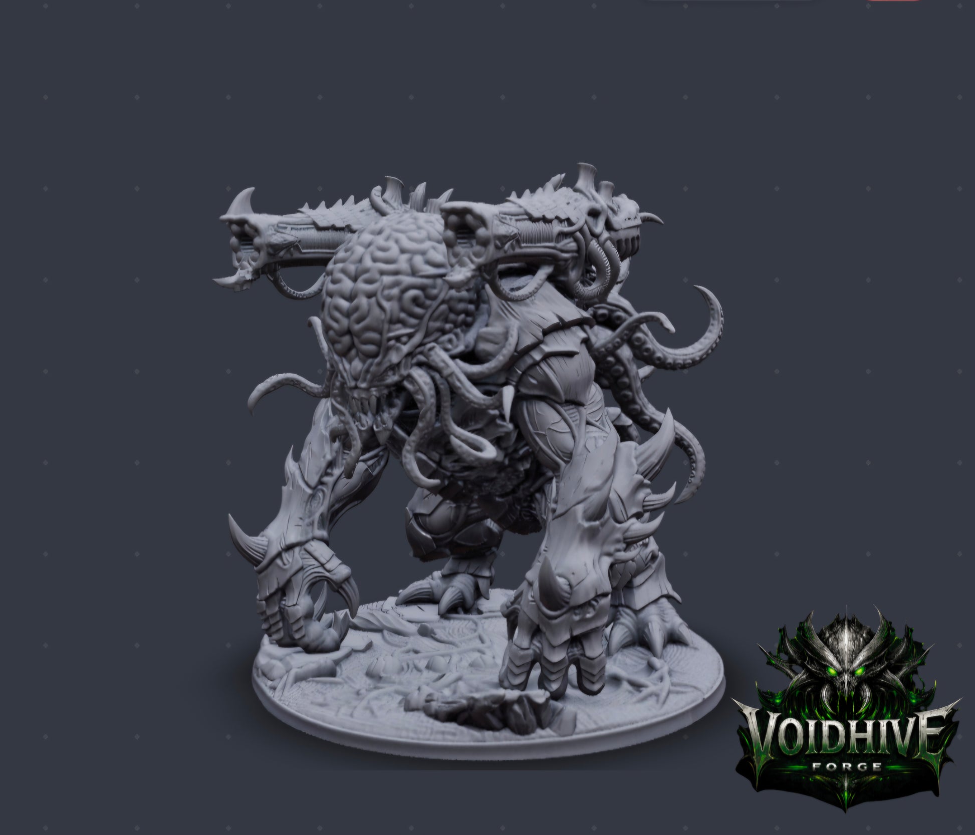 VoidHive Forge Cortex Siege Beast – side view showing full height and bio-weapon mount
