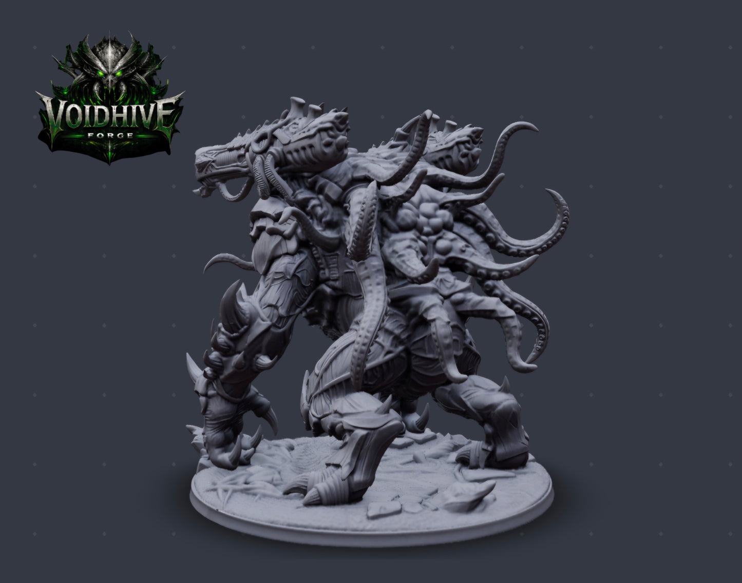 VoidHive Forge Cortex Siege Beast – lateral profile showing full limb and claw structure
