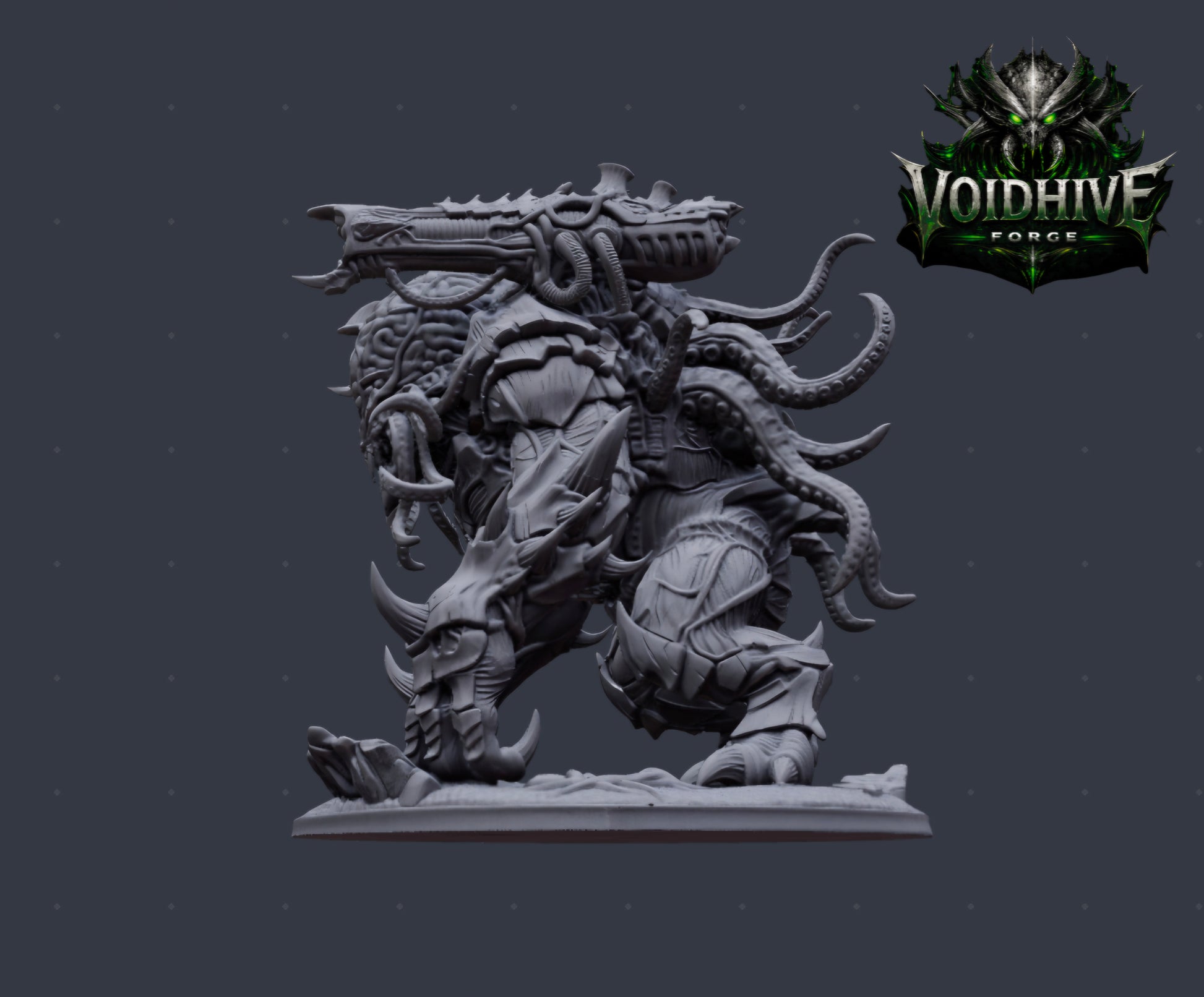 VoidHive Forge Cortex Siege Beast – lateral profile showing full limb and claw structure
