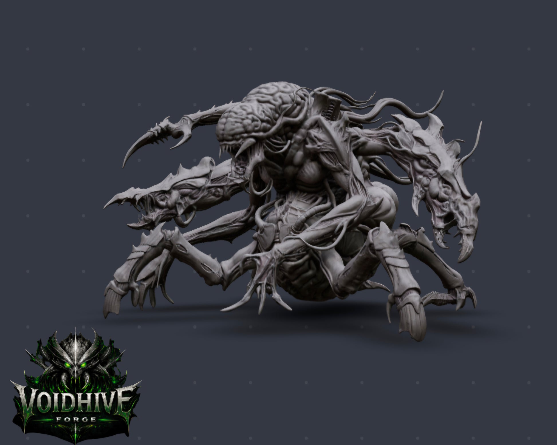 VoidHive Forge Cortex Reaper – side view showing brain sac and skull trophies