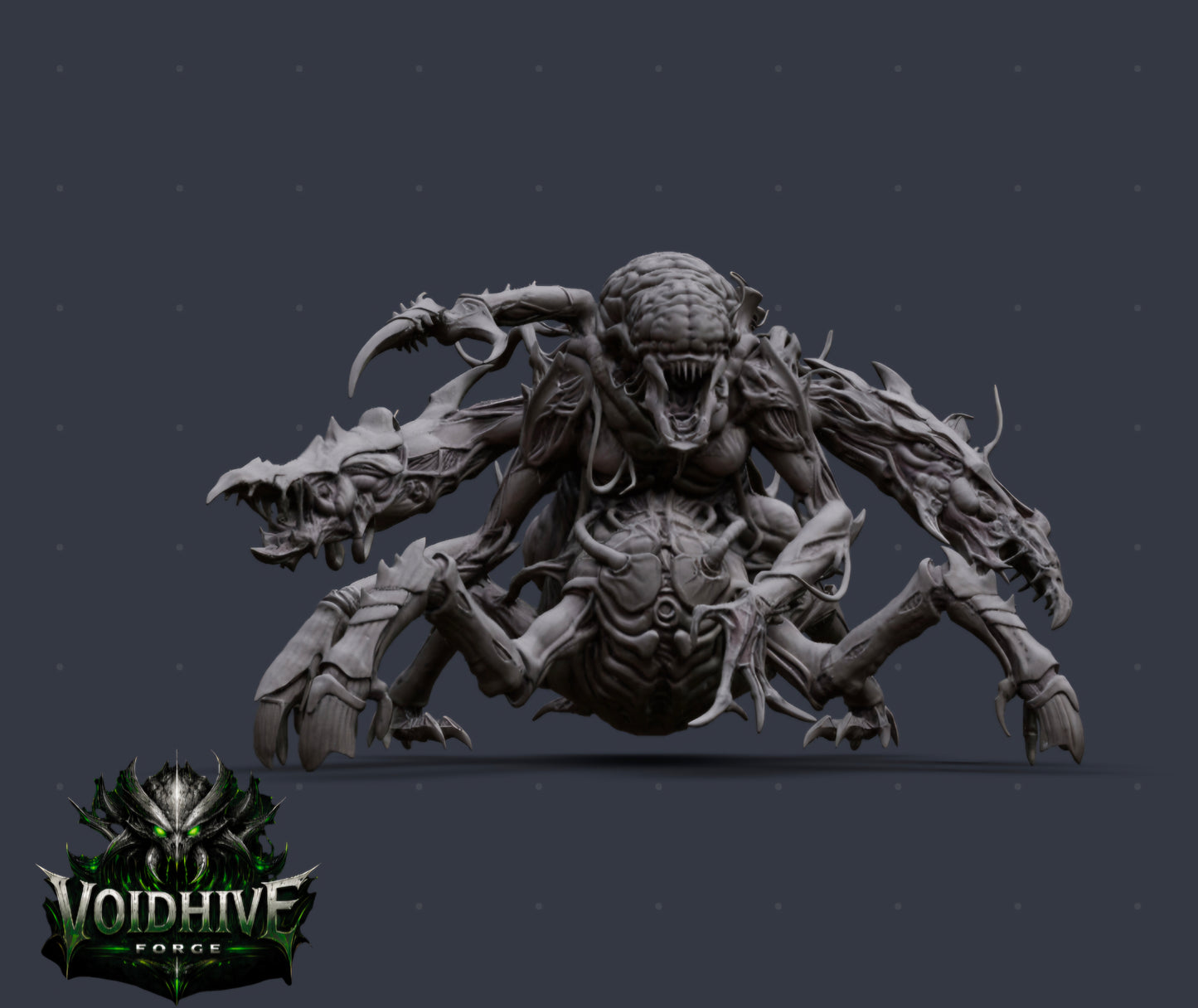 VoidHive Forge Cortex Reaper – three-quarter rear view showing exposed cortex and limb detail