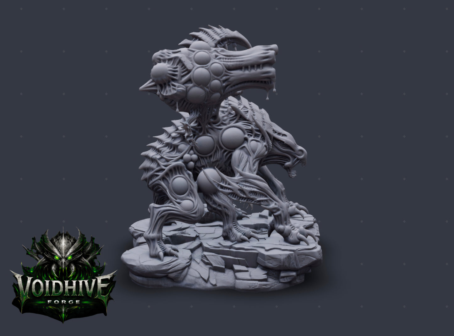 VoidHive Forge Plagueborn Harvester – top-down view showing spinal ridge and organic texture
