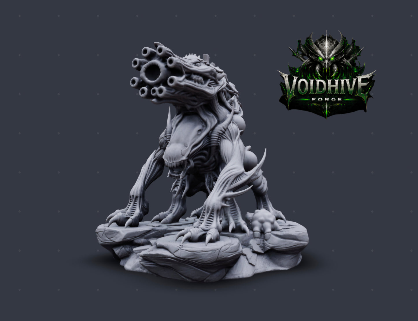 VoidHive Forge Void Spine Reaver resin miniature - side view