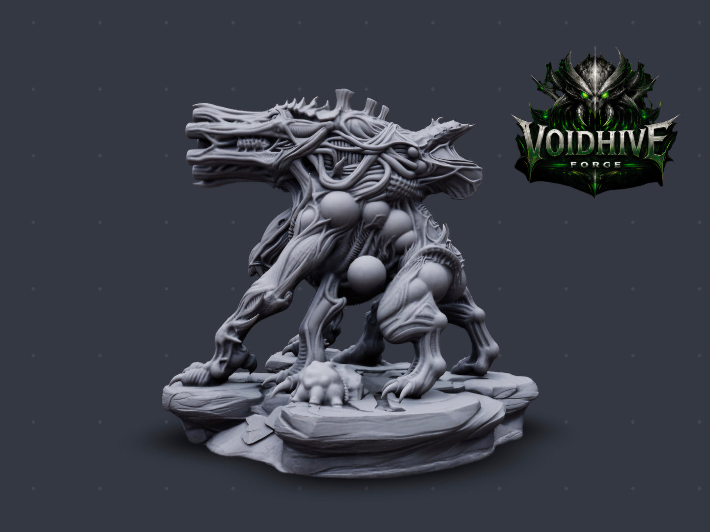VoidHive Forge Void Spine Reaver resin miniature - rear view