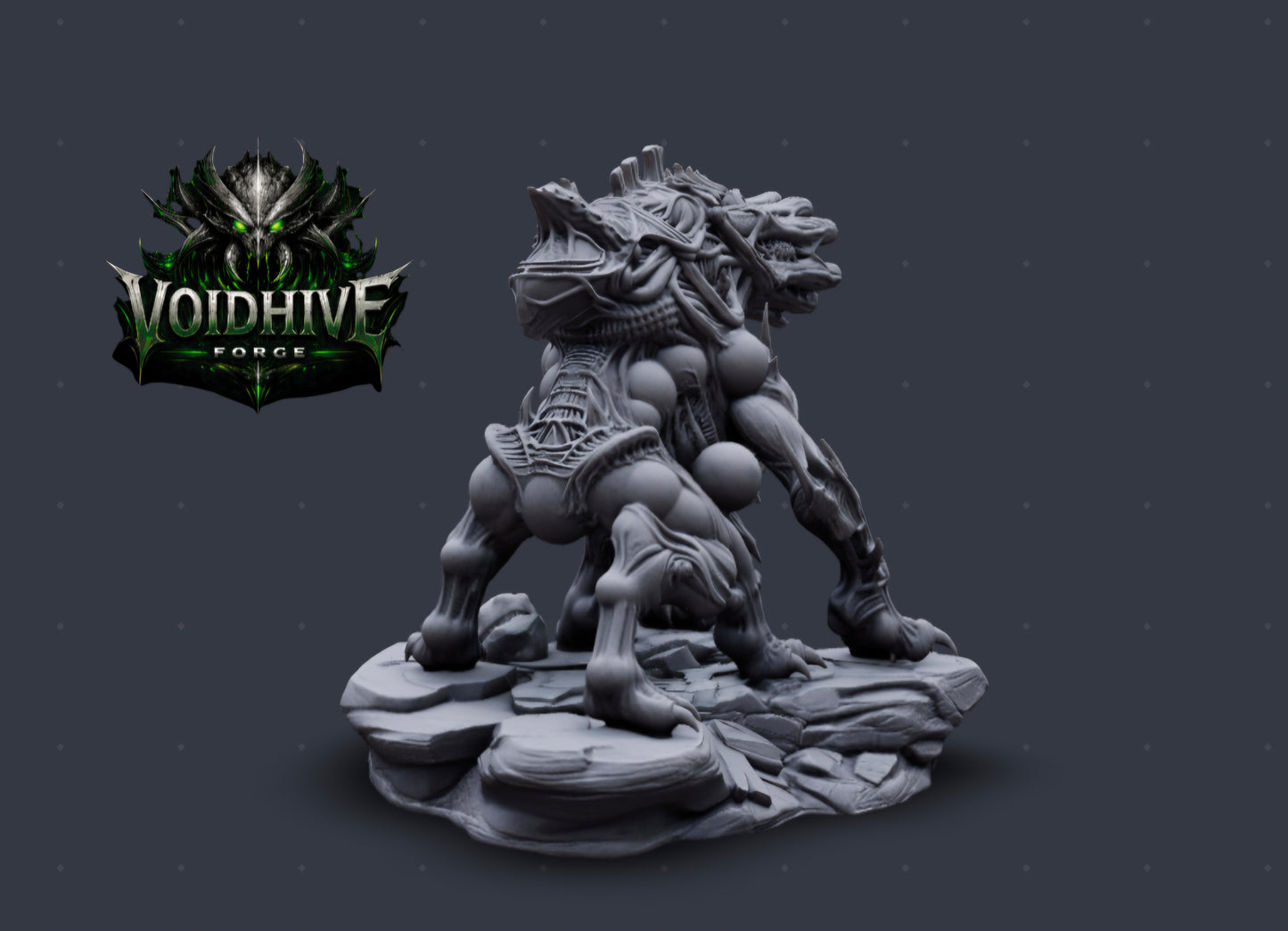 VoidHive Forge Void Spine Reaver resin miniature - dynamic pose
