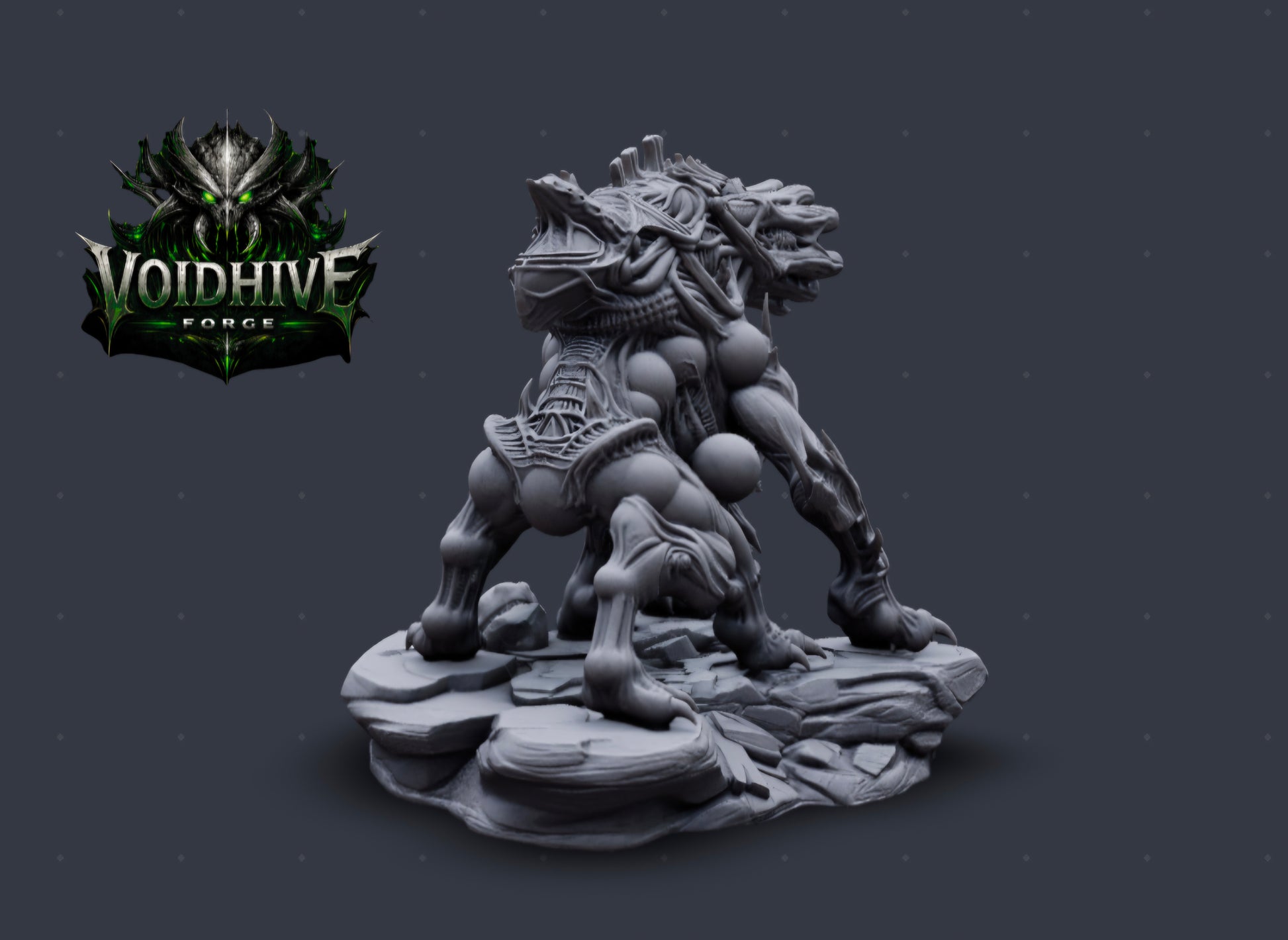 VoidHive Forge Void Spine Reaver resin miniature - close up detail

