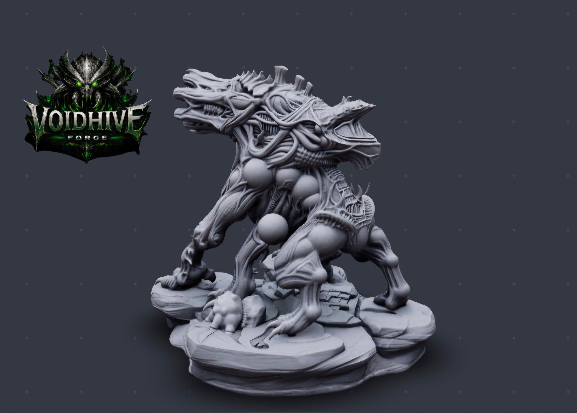 VoidHive Forge Void Spine Reaver resin miniature - alternate angle