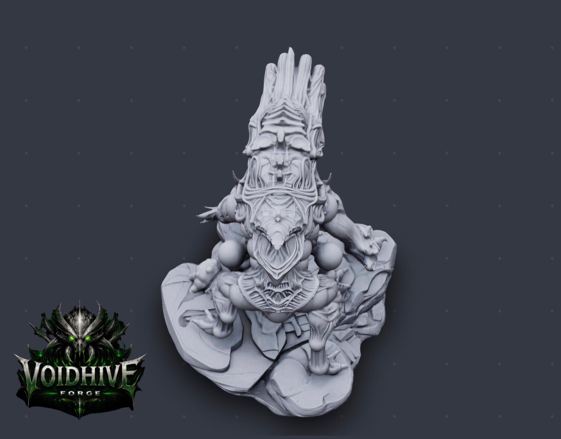 VoidHive Forge Void Spine Reaver resin miniature - top down view