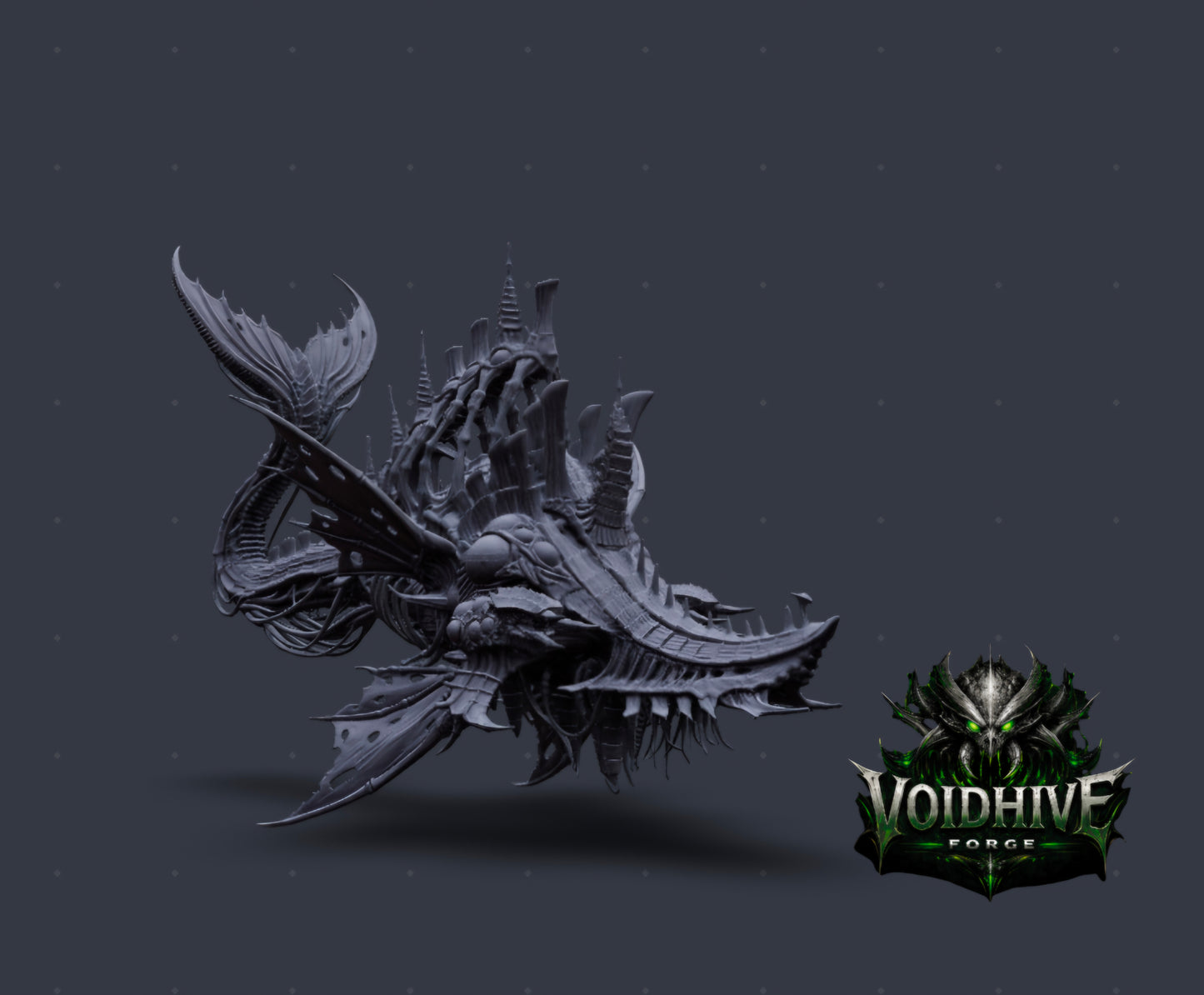 Vorrakh the Sunken – low angle view showing underbelly and claw detail, grey resin