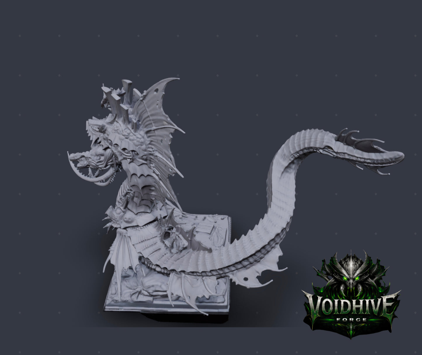 Narthul the Deepborn – head and upper body detail, grey resin