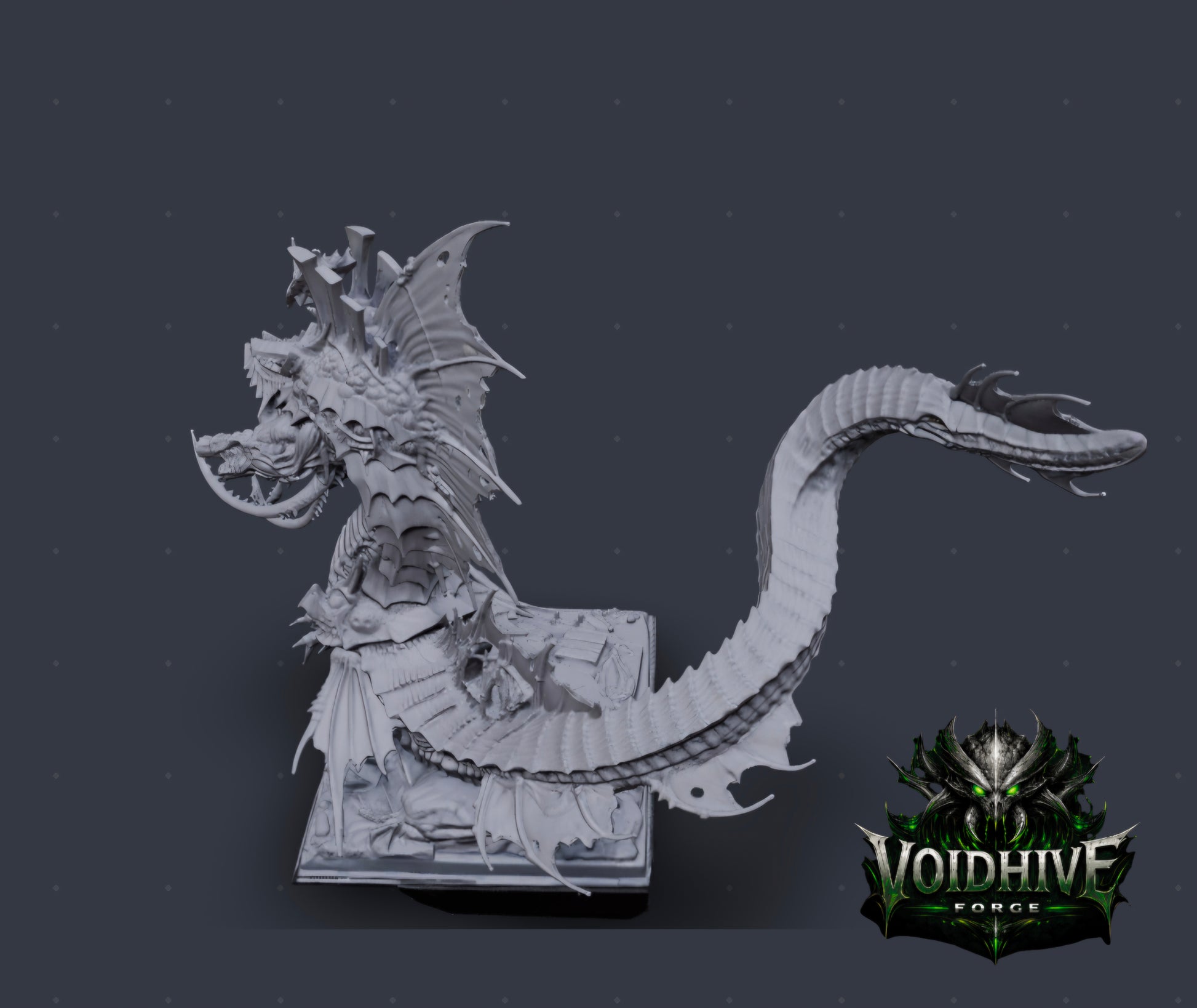 Narthul the Deepborn – head and upper body detail, grey resin