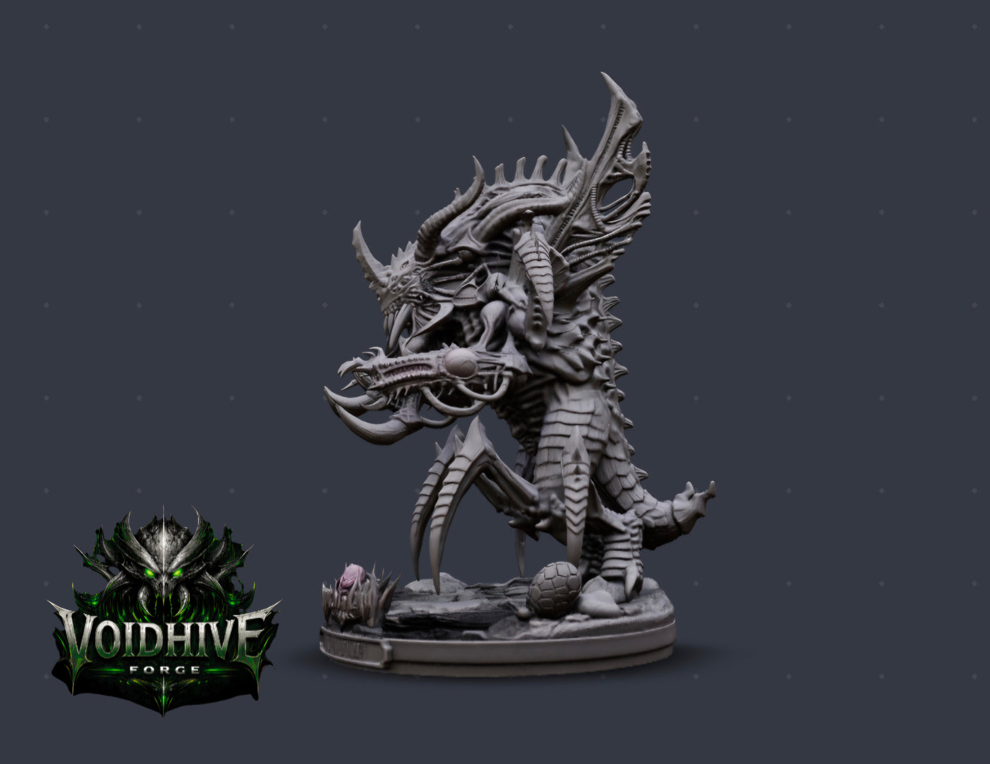 (front, arms raised) — Keth the Maw Sovereign — VoidHive Forge