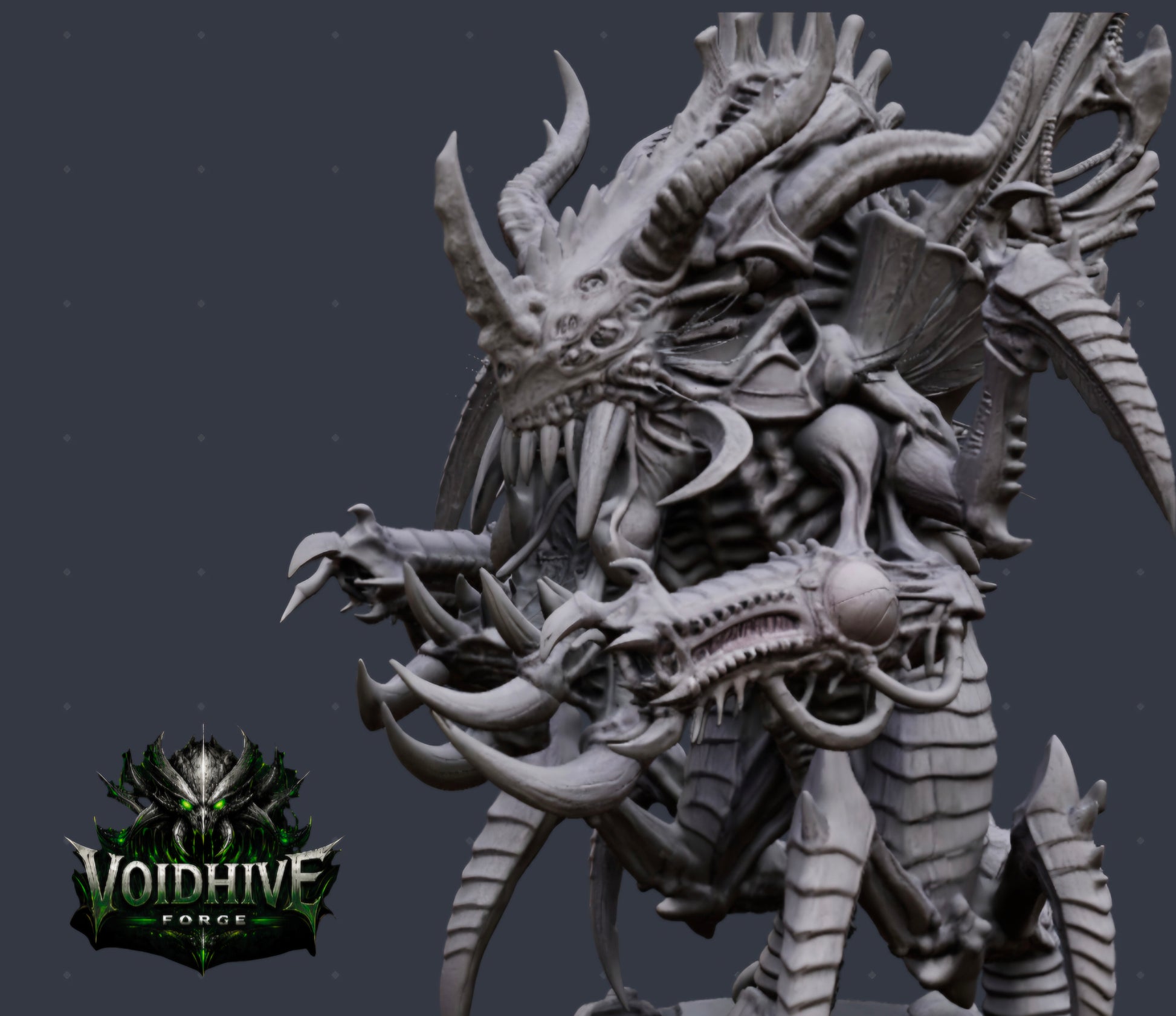 (head detail) — Keth the Maw Sovereign — VoidHive Forge 
