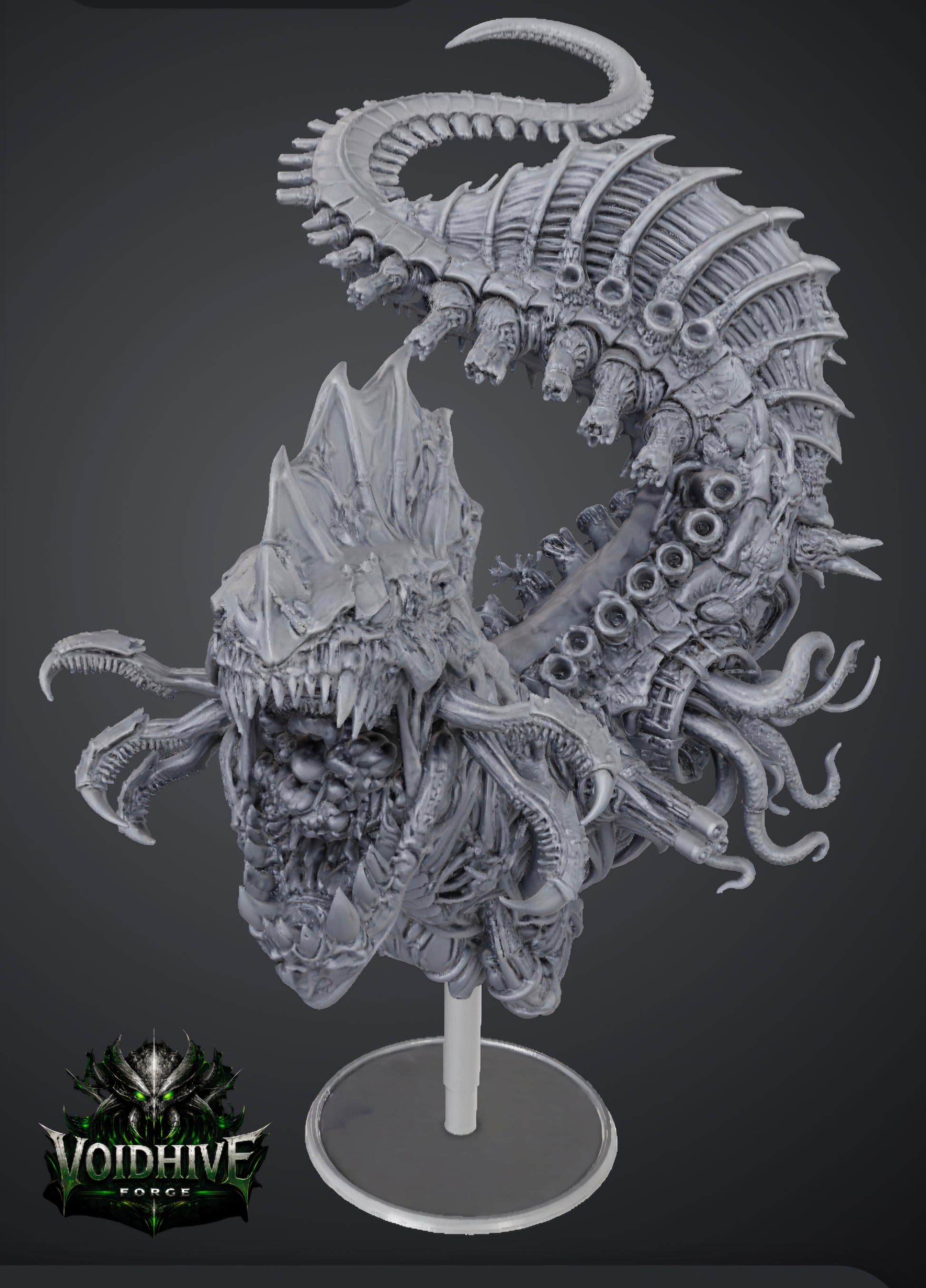 Void Maw Abyssal Brood Titan — side profile on display stand showing full height and tentacle detail