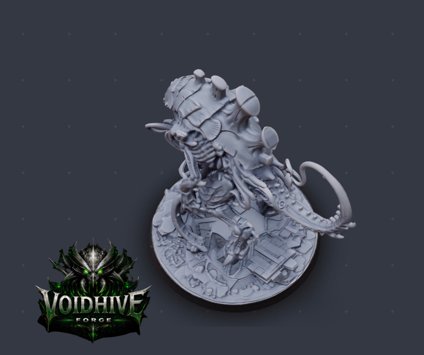     Carrion Sovereign resin miniature by VoidHive Forge — top-down view showing full base and scenic detail"

