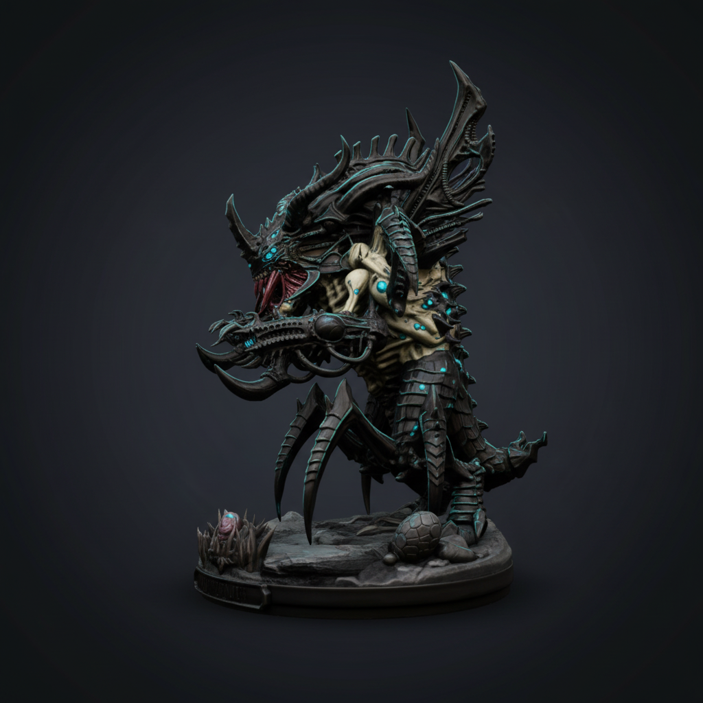 Keth — Full model with base, high contrast